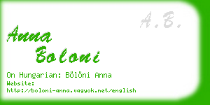 anna boloni business card